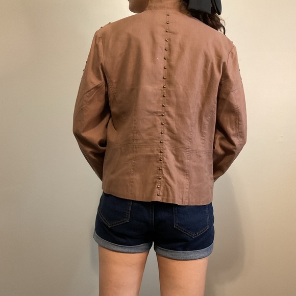 Y2K Vintage beaded embroidered Brown/Tan Jacket - Size Small-Medium - Picture 3 of 9